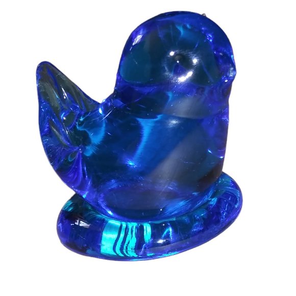 Bluebird of Happiness Paperweight Leo Ward 1992 Bluebird Glass Figurine - Picture 4 of 8